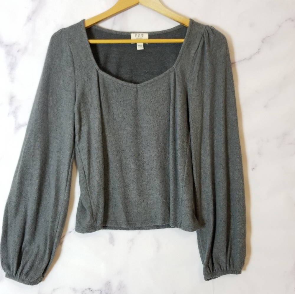 PST Grey Long Sleeve Top, Size Small
